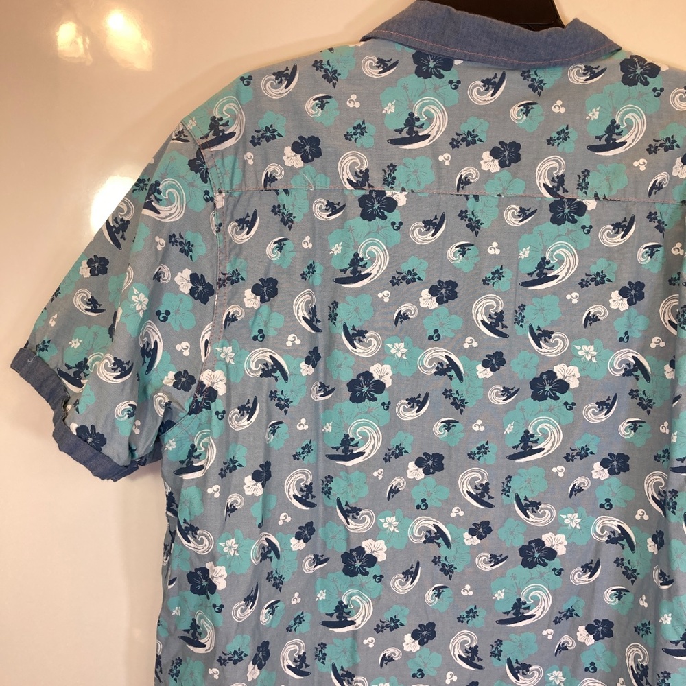 Mickey Mouse Surf Mens Disney Snap Short Sleeve Collared Shirt Sz XL - Picture 12 of 16